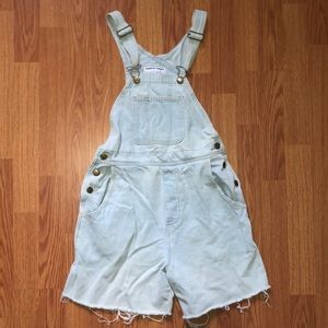 American apparel light denim overalls